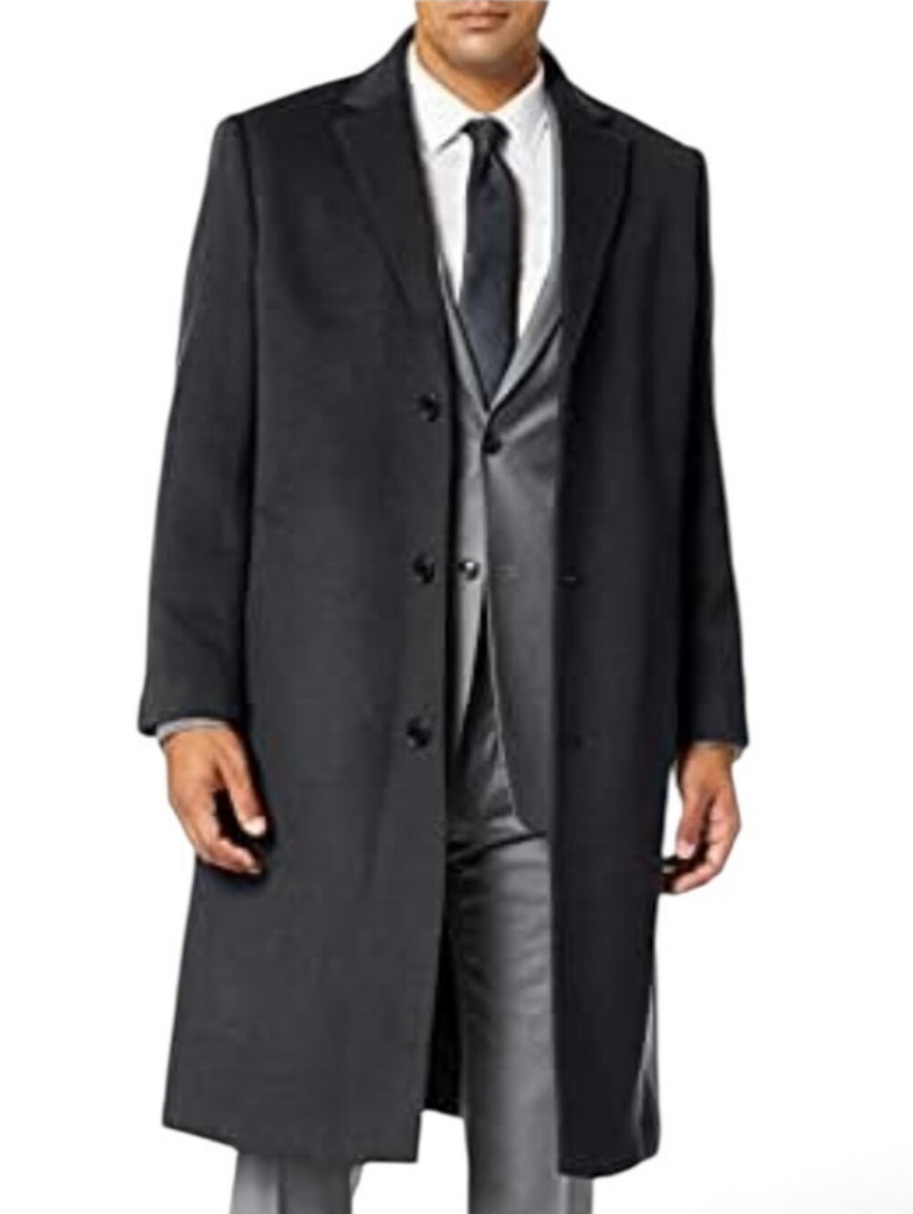 Hart Schaffner Marx Cashmere Wool Blend Shelby Topcoat Charcoal Size 42R